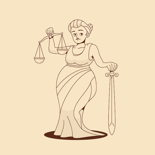 Vecteur gratuit illustration de dessin d'avocat dessiné à la main