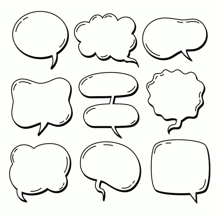 Vecteur gratuit illustration de dessin de bulle de parole dessinée à la main