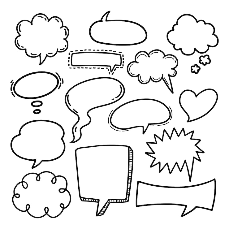 Vecteur gratuit illustration de dessin de bulle de parole dessinée à la main