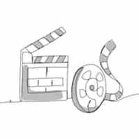 Vecteur gratuit illustration de dessin de cinéma dessinée à la main