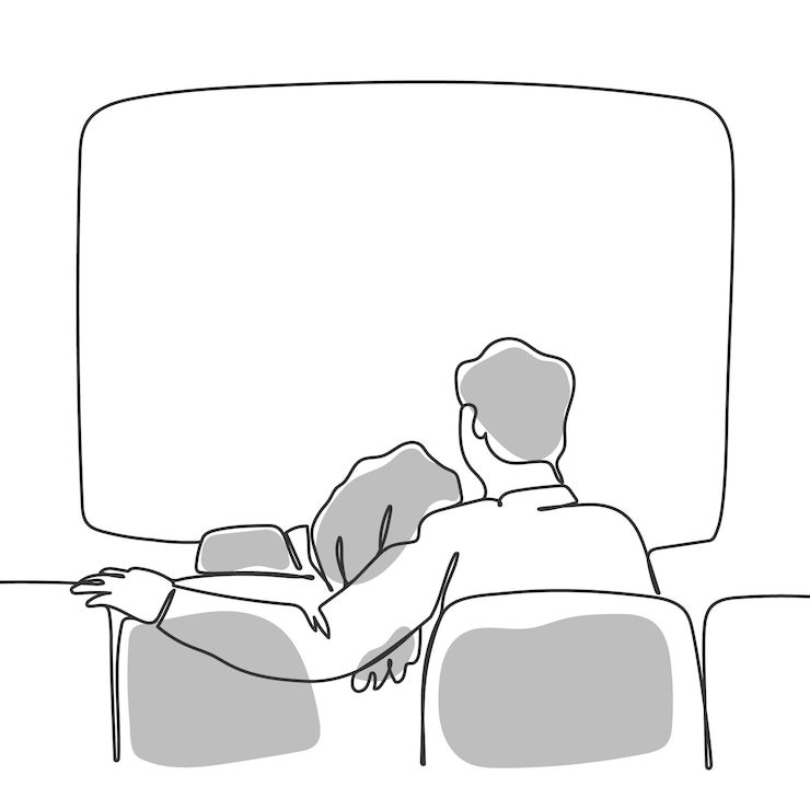 Vecteur gratuit illustration de dessin de cinéma dessinée à la main