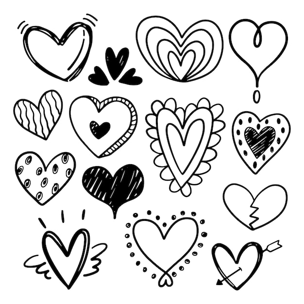 Vecteur gratuit illustration de dessin coeur dessiné à la main