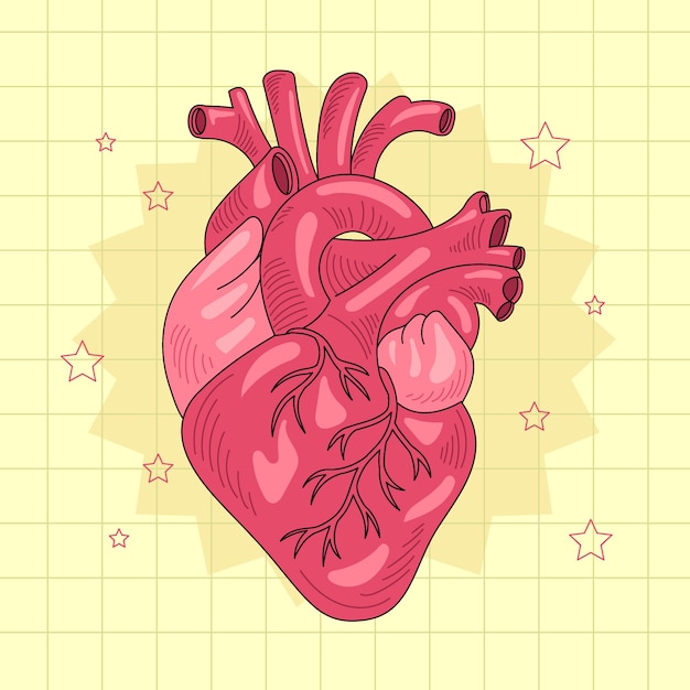 Vecteur gratuit illustration de dessin de cœur dessinée à la main