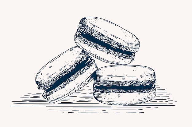 Vecteur gratuit illustration de dessin de macaroon dessinée à la main