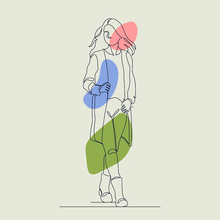 Vecteur gratuit illustration de dessin de marche femme dessinée à la main