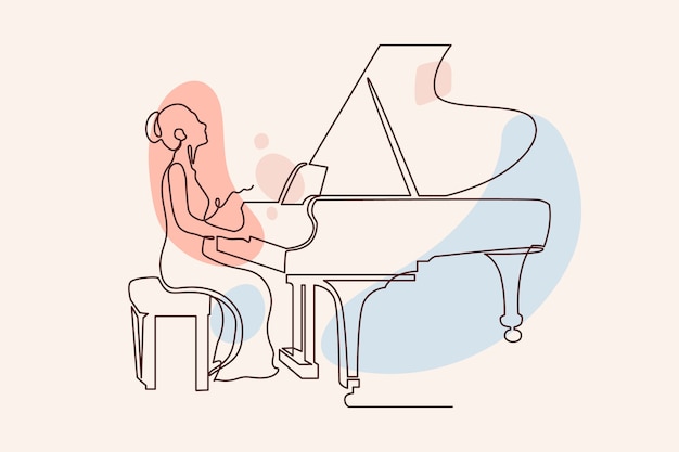 Illustration De Dessin De Piano Dessiné à La Main