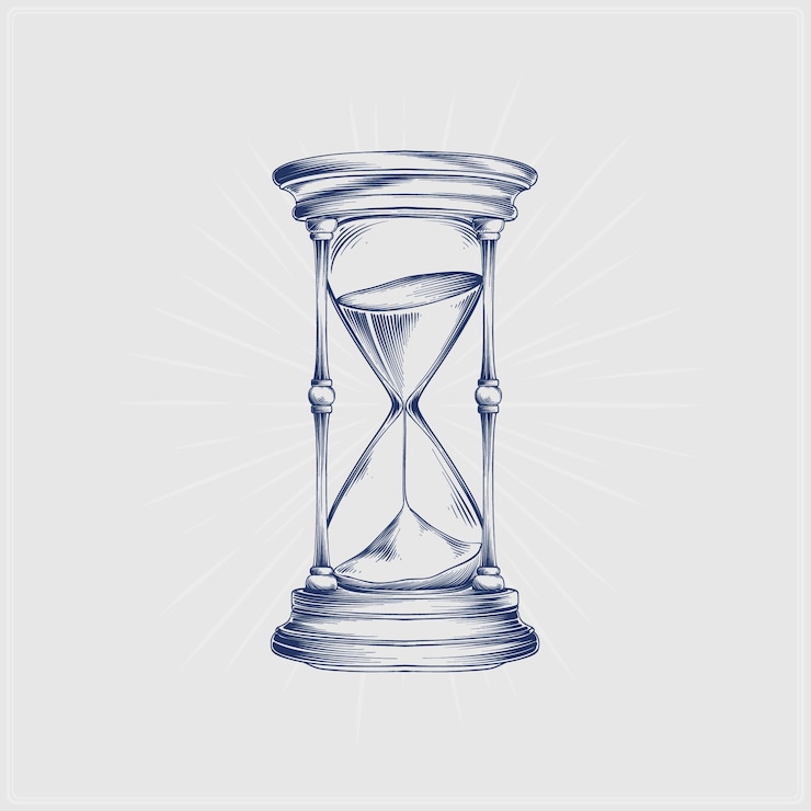 Vecteur gratuit illustration de dessin de sablier dessiné à la main