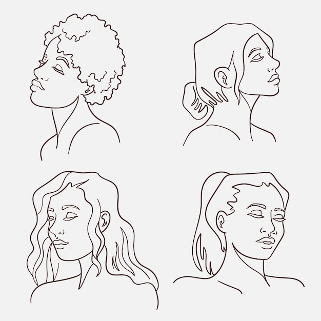 Illustration De Dessin De Visage Dessiné à La Main