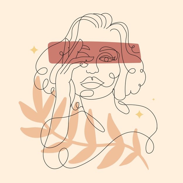Illustration de dessin de visage dessiné à la main