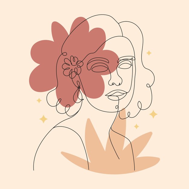 Illustration de dessin de visage dessiné à la main