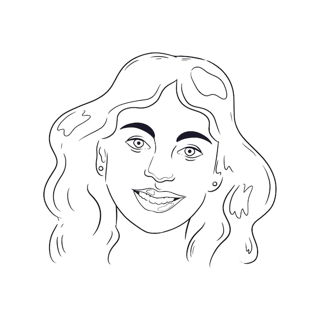 Vecteur gratuit illustration de dessin de visage dessiné à la main