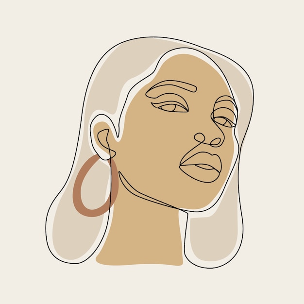 Illustration De Dessin De Visage De Femme Dessiné à La Main