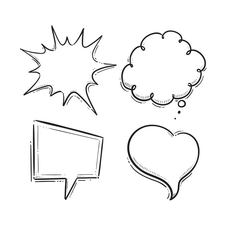 Vecteur gratuit illustration dessinée à la main d'une bulle de discours
