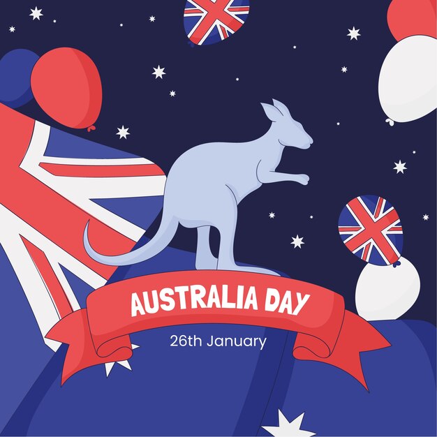 Illustration dessinée à la main du jour de l'Australie