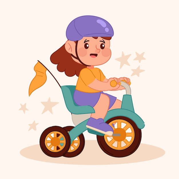 Illustration Dessinée à La Main Du Tricycle