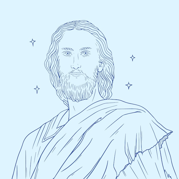 Illustration Dessinée à La Main De Jésus
