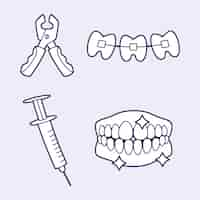 Vecteur gratuit illustration dessinée à la main par un dentiste