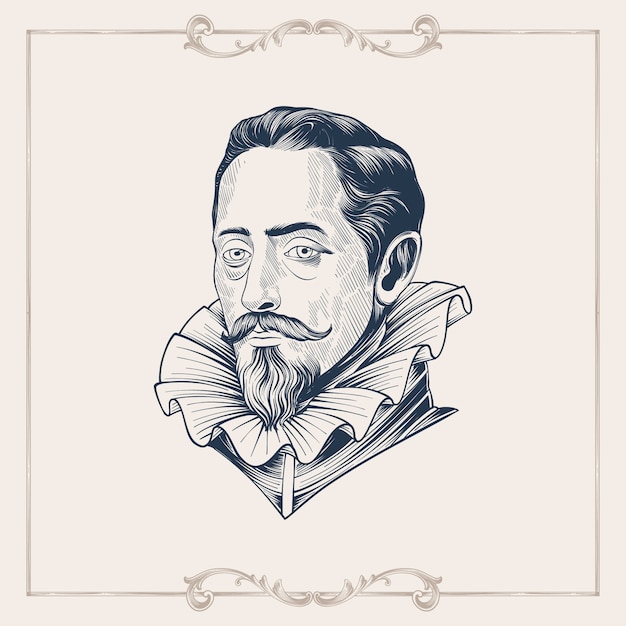 Vecteur gratuit illustration dessinée à la main par miguel de cervantes