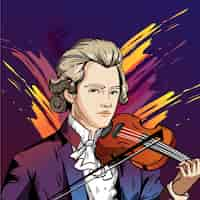 Vecteur gratuit illustration dessinée à la main par mozart