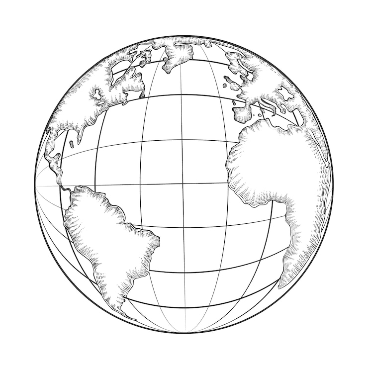 Vecteur gratuit illustration dessinée à la main de la planète terre
