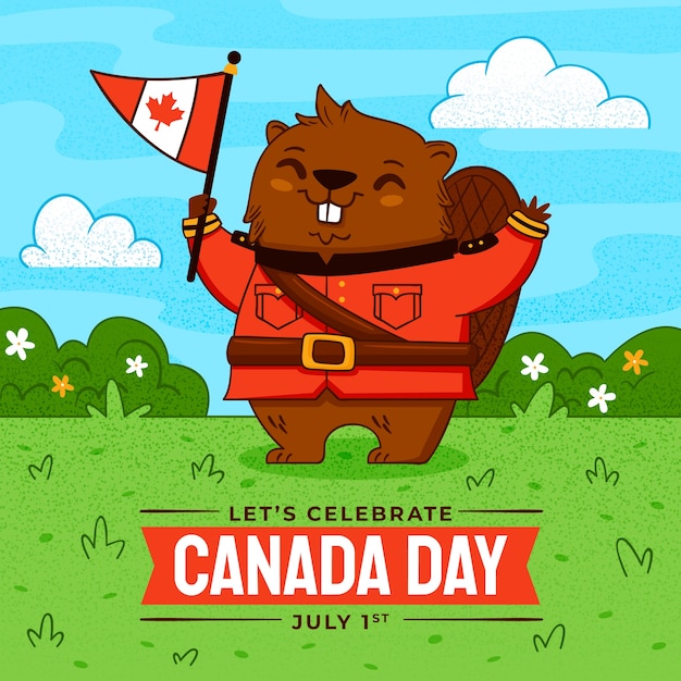 Vecteur gratuit illustration dessinée à la main pour la célébration de la fête du canada