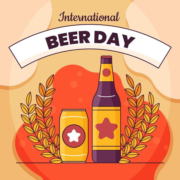 Illustration dessinée à la main pour la célébration de la journée internationale de la bière