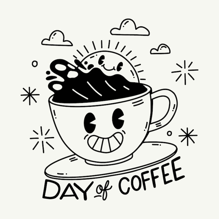 Vecteur gratuit illustration dessinée à la main pour la célébration de la journée internationale du café