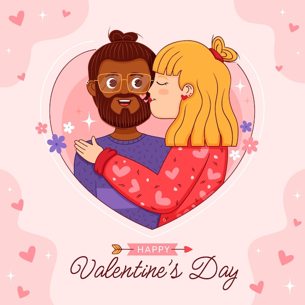 Illustration Dessinée à La Main Pour La Célébration De La Saint-valentin