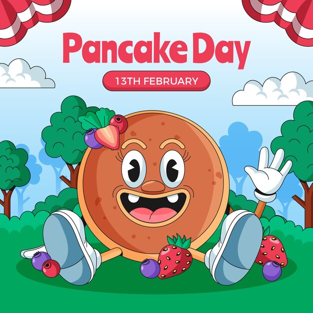 Illustration dessinée à la main pour le jour des crêpes