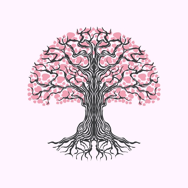 Vecteur gratuit illustration dessinée à la main de la vie de l'arbre