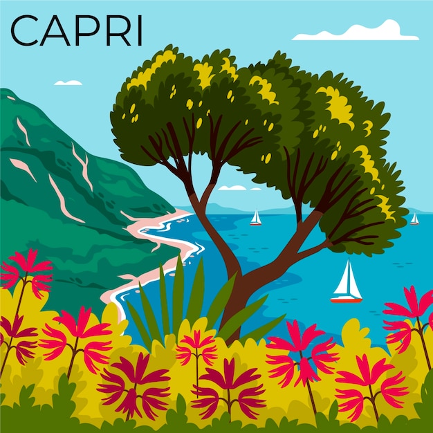Illustration De La Destination De Voyage Capri