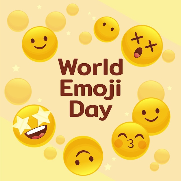 Vecteur gratuit illustration détaillée de la journée mondiale des emoji