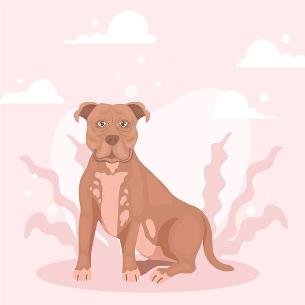 Illustration Détaillée De Pitbull Mignon