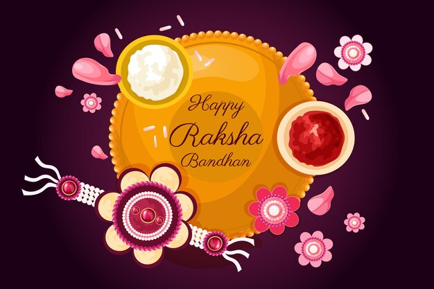 Vecteur gratuit illustration détaillée de raksha bandhan