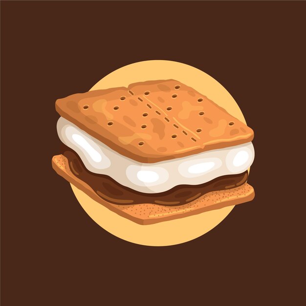 Illustration détaillée de s'more sucré