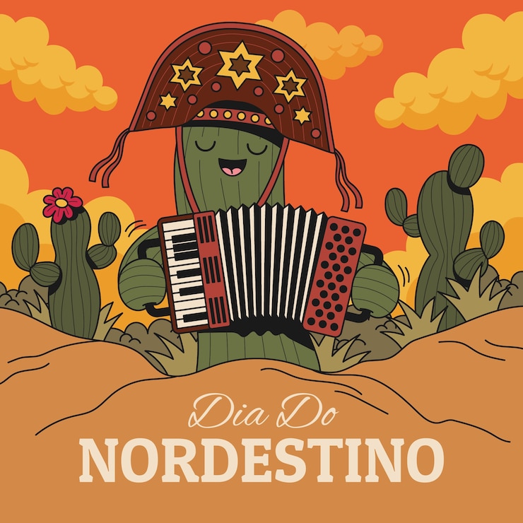 Vecteur gratuit illustration de dia do nordestino dessinée à la main