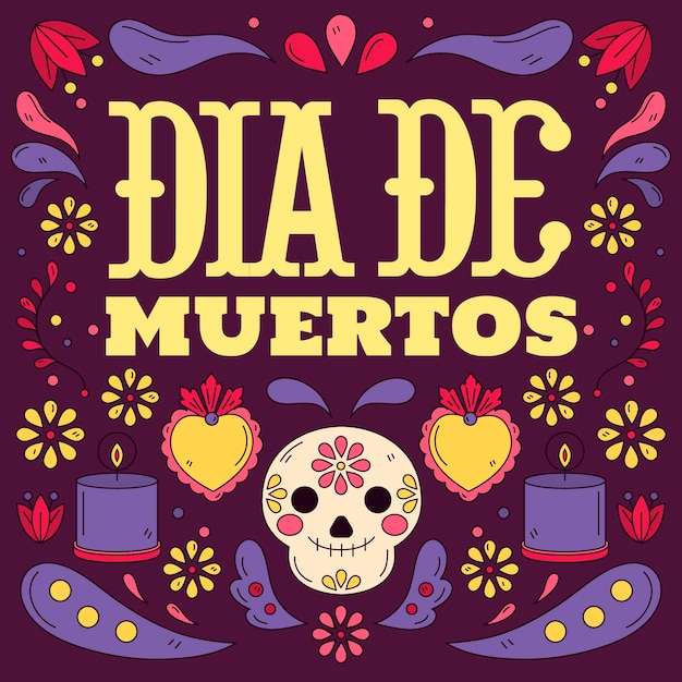 Vecteur gratuit illustration de dia de muertos dessinés à la main