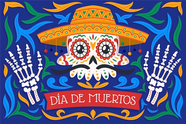 Vecteur gratuit illustration de dia de muertos plat dessiné à la main