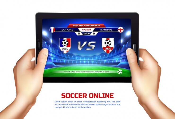 Vecteur gratuit illustration de diffusion en ligne de football