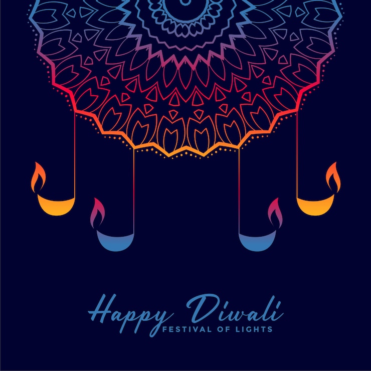 Vecteur gratuit illustration de diya décoratif diwali créatif joyeux