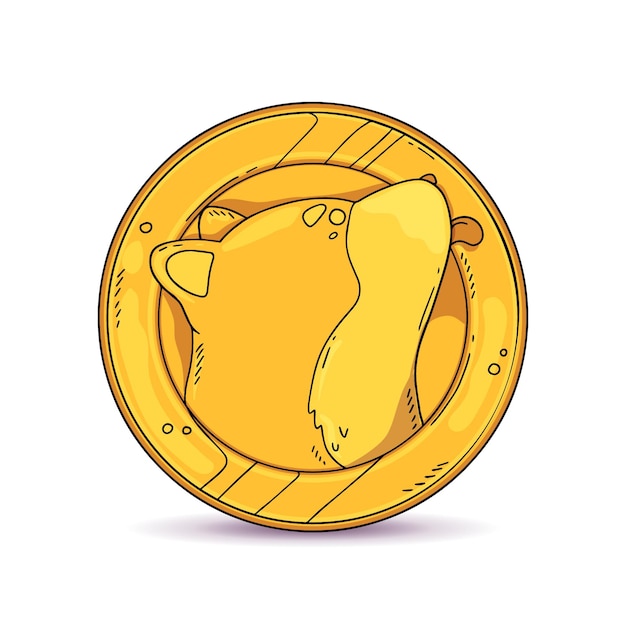 Vecteur gratuit illustration de dogecoin dessiné à la main