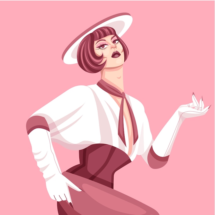 Vecteur gratuit illustration de drag queen dessinée à la main