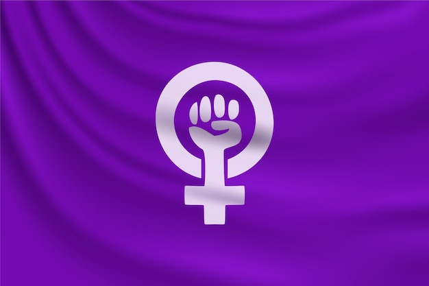 Illustration De Drapeau Féministe Réaliste