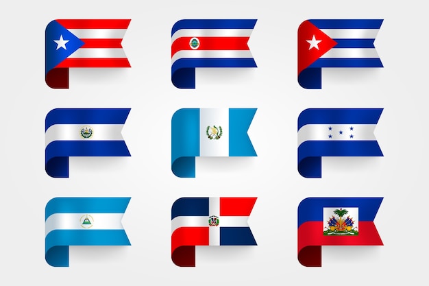 Vecteur gratuit illustration de drapeaux latam dégradé