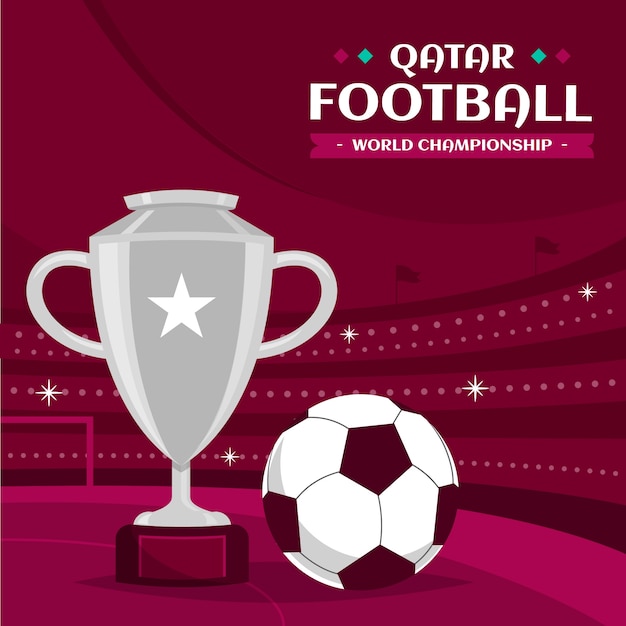 Illustration Du Championnat Du Monde De Football Plat