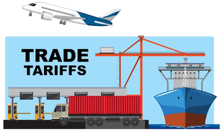 Vecteur gratuit illustration du commerce mondial et des tarifs