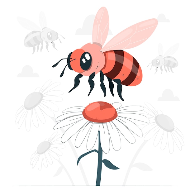 Vecteur gratuit illustration du concept d'abeille