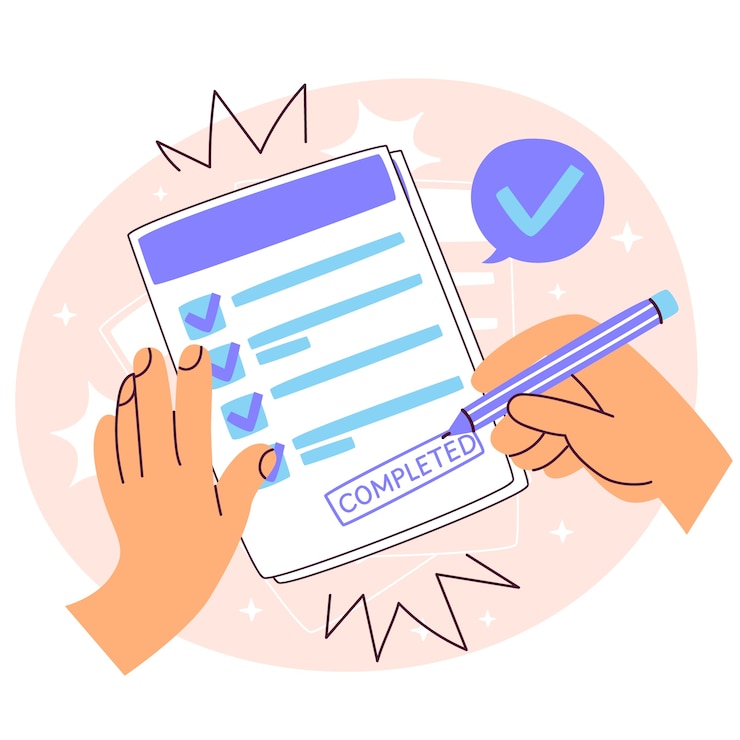 Vecteur gratuit illustration du concept achevée