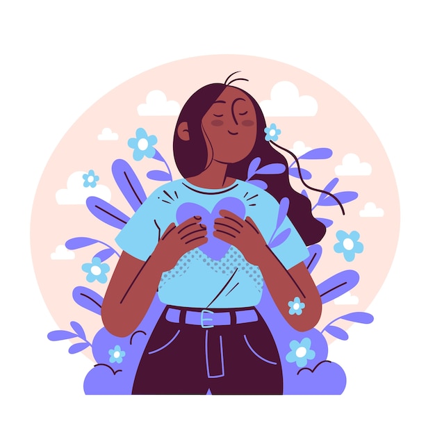 Illustration du concept d'amour de soi