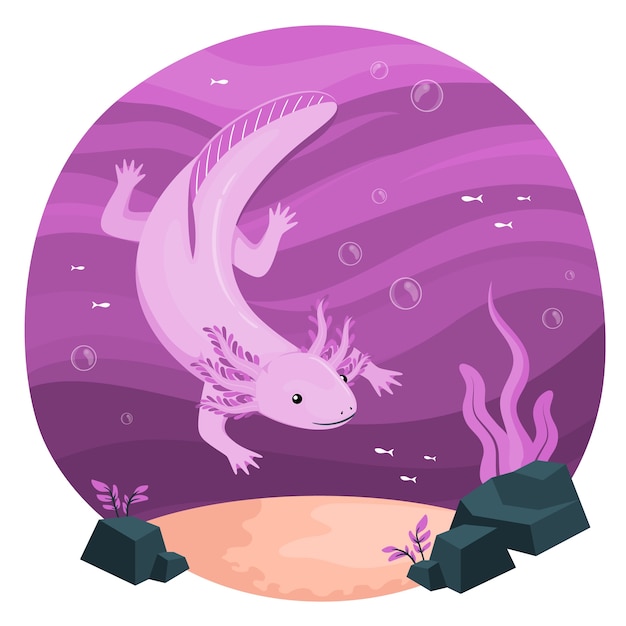 Vecteur gratuit illustration du concept axolotl